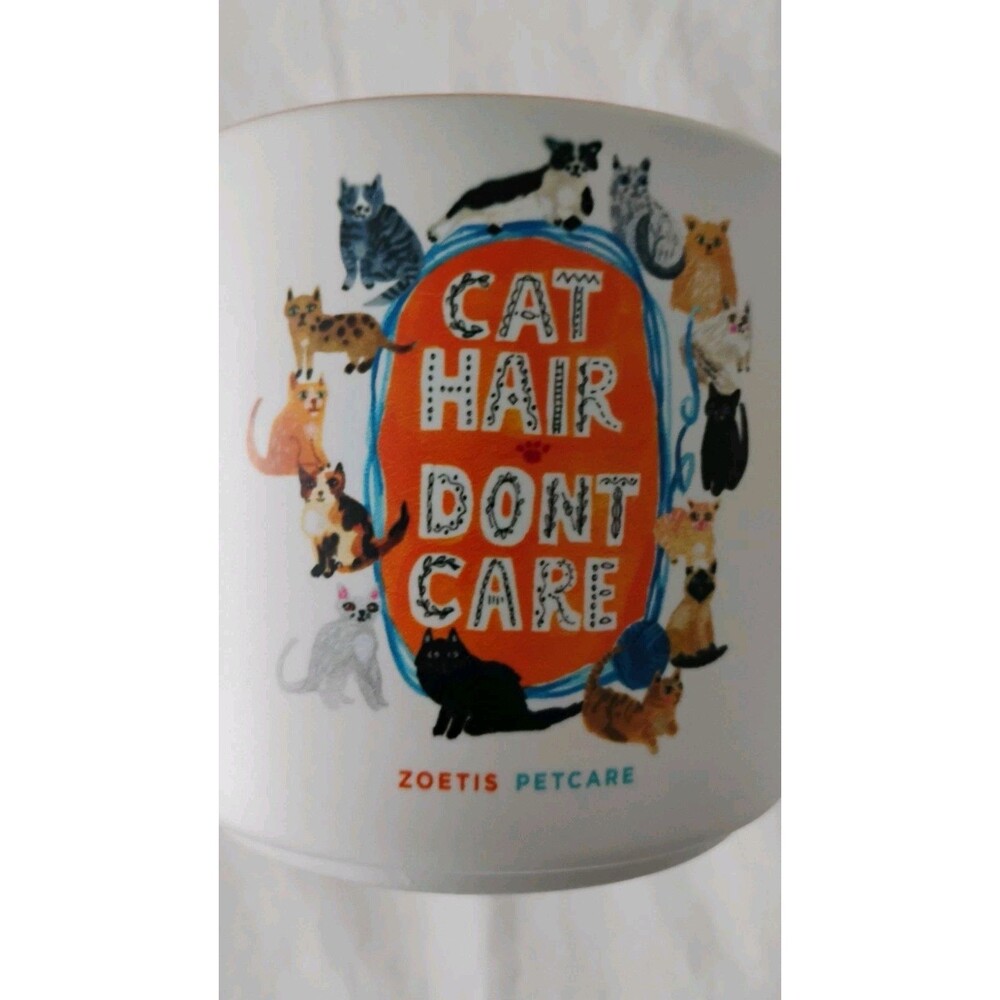 ZOETIS Collectible Coffee Mug Cup 14oz Cat Hair Don't Care EUC Rare